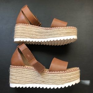 SODA Flatform High Ankle Strap Women’s Wedge Espadrilles